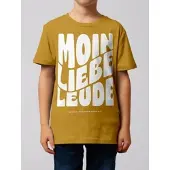 Wat? Apparel T-Shirt Moin liebe Leude in Ocker | Gr.: 152-164