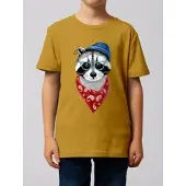 Wat? Apparel T-Shirt Waschbär in Ocker | Gr.: 110/116