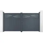 Casanoov Verstellbares Drehtor Breite Halti 300x160cm Grau Aluminium