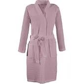 Erwin Müller Piqué Unisex-Bademantel kurz Hohenfels in mauve | Gr.: M