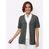 Witt Weiden Strickjacke in schwarz-hellgrau-meliert | Gr.: 38