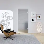 Hansaglas Glastür Streifen 584 x 2097 mm Studio/Office DIN Rechts