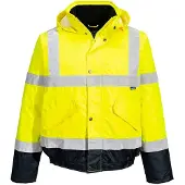 Portwest Warnschutz Pilotenjacke S266" 300D Industrie Warnschutzkleidung - Gelb/Marine XXL"