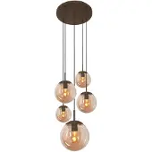 Steinhauer Hängelampe, dimmbar, braun / rost, für Wohn- / Esszimmer, Glas, Pendelleuchte