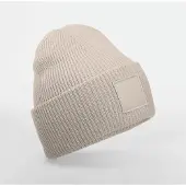 Beechfield Wollmütze mit breitem Umschlag und tonalem Patch