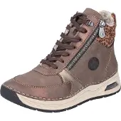 Rieker Damen Stiefelette warmer High Top Sneaker mit Leopardenmuster 44565, Größe:37 EU, Farbe:Braun