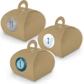 Itenga Adventskalender zum Füllen 24x Box mit Griff BRAUN + Sticker V11 Z16