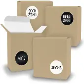 Itenga Adventskalender zum Füllen 24x Quader BRAUN + Sticker V08 Z23
