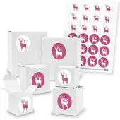 Itenga Adventskalender zum Füllen 24x Quader Würfel gemischt WEISS + Sticker (V01 Z47)