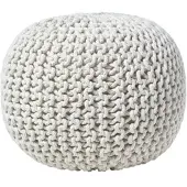Homescapes STRICK-POUF natur, 40/40/35 cm