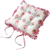 Homescapes STUHLKISSEN ‚Cupcakes‘ mit Rüschen 40/40/5 cm