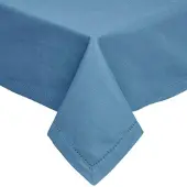 Homescapes TISCHDECKE blau 178/300 cm, 100% Baumwolle