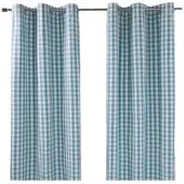 Homescapes ÖSENVORHANG Karomuster blickdicht 2er-Set, 137/228 cm