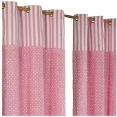 Homescapes ÖSENVORHANG Polka Dots blickdicht 2er-Set, 117/137 cm