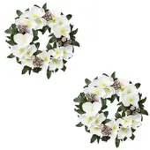 Creativ Green künstliche Pflanze Christrosenkranz, 32 cm, weiß, 2er Set