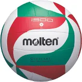 Molten V5M1500, Weiß, Leder, Synthetisch, 18-panel ball, Innen & Außen, Red, Green, Black, Muster