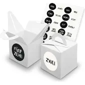 Itenga SET V42 Adventskalender Würfelbox mit Griff Weiß + Zahlensticker Z23