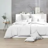 Enrico Coss Bettwäsche Stonewashed Kissenbezug einzeln 80x80 cm | weiss - weiß