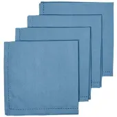 Homescapes STOFFSERVIETTEN 4er-Set blau 45/45 cm, 100% Baumwolle