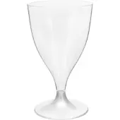 Monouso - Mehrweg Weinglas aus PS Crystal Fuß Weiß 200ml 2T (20 Stück)