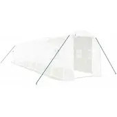 Furnicato Gewächshaus mit Stahlrahmen Weiß 20 m2 10x2x2 m
