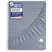 Cofi1453® Weiches Jersey Spannbettlaken 180x200 cm – Grau