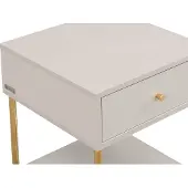 Vente-unique Nachttisch Milavia Beige Goldfarben 40 cm