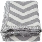 Homescapes STRICKDECKE 130/170 cm, Zickzack-Muster Baumwolle
