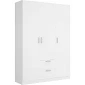Dmora Kleiderschrank 3 Türen Argentella 150x52 cm Weiß 5 Böden