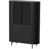 Idohome GLASVITRINE geriffelt aus MDF, Schwarz