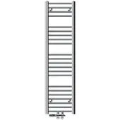 LuxeBath Badheizkörper Mittelanschluss 300 x 1400 mm Chrom gerade mit Thermostat und Anschlussgarnitur Durchgang Boden Chrom Heizkörper, ohne Heizstab