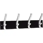Unilux Garderobenhaken Cypres 4-fach schwarz/silber Packung mit 6 Stück
