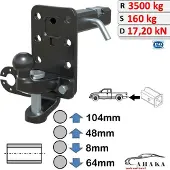 Lemet AHK-Adapter Maulkupplung Kugel Kombikupplung 2 Zoll für Nissan Murano III 2015-