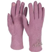 StyleBREAKER Fleecehandschuhe "Touchscreen Handschuhe mit Strass und Perlen" 1 Stk.