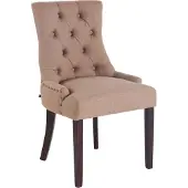 CLP Esszimmerstuhl Aberdeen Stoff mit Gestell aus Kautschukholz und Sitzhöhe von 50 cm taupe Gestell Farbe antik
