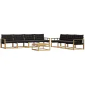 vidaXL Outdoor-Sofagarnitur 8 pcs Weiß und Schwarz