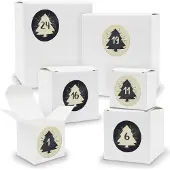 Itenga Adventskalender zum Füllen 24x Quader Würfel gemischt WEISS + Sticker (V01 Z19)