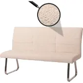 MCW Sitzbank MCW-G55, Esszimmerbank Bank, Edelstahl gebürstet Stoff/Textil Chenille , 160cm creme