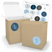 Itenga Adventskalender zum Füllen 24x XL Würfel 11x9x12cm BRAUN + Sticker V19 Z12