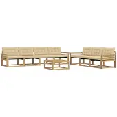 vidaXL Outdoor-Sofagarnitur 8 pcs Weiß und Beige