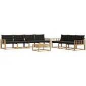 vidaXL Outdoor-Sofagarnitur 8 pcs Weiß und Schwarz