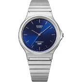 Casio Quarzuhr, blau (edelstahlfarben, blau), TIMELESS COLLECTION, Armbanduhren, Damen, Quarzuhr, Armbanduhr, Damenuhr, Edelstahlarmband, analog