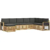 vidaXL Outdoor-Sofagarnitur 8 pcs Weiß und Anthrazit