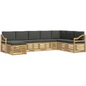 vidaXL Outdoor-Sofagarnitur 8 pcs Weiß und Anthrazit