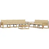 vidaXL Outdoor-Sofagarnitur 8 pcs Weiß und Beige