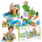 MULTISTORE Magnetbauklötze für Kinder, 114-teiliges Set mit Würfeln