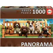 Educa - Welpen auf Bank 1000 Teile Panorama Puzzle