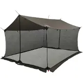 vidaXL Camping-Tarp mit Netzwänden Braun Grau 340 x 260 x 220 cm