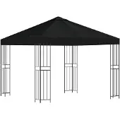 vidaXL Pavillon 3 x 3 m Schwarz Polyester und Stahl 190 gsm
