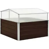 vidaXL Gewächshaus Braun 100 x 100 x 85 cm Verzinkter Stahl